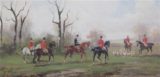 Rudolf Stone (19th century) Hunting scenes 6 x 12.25in.